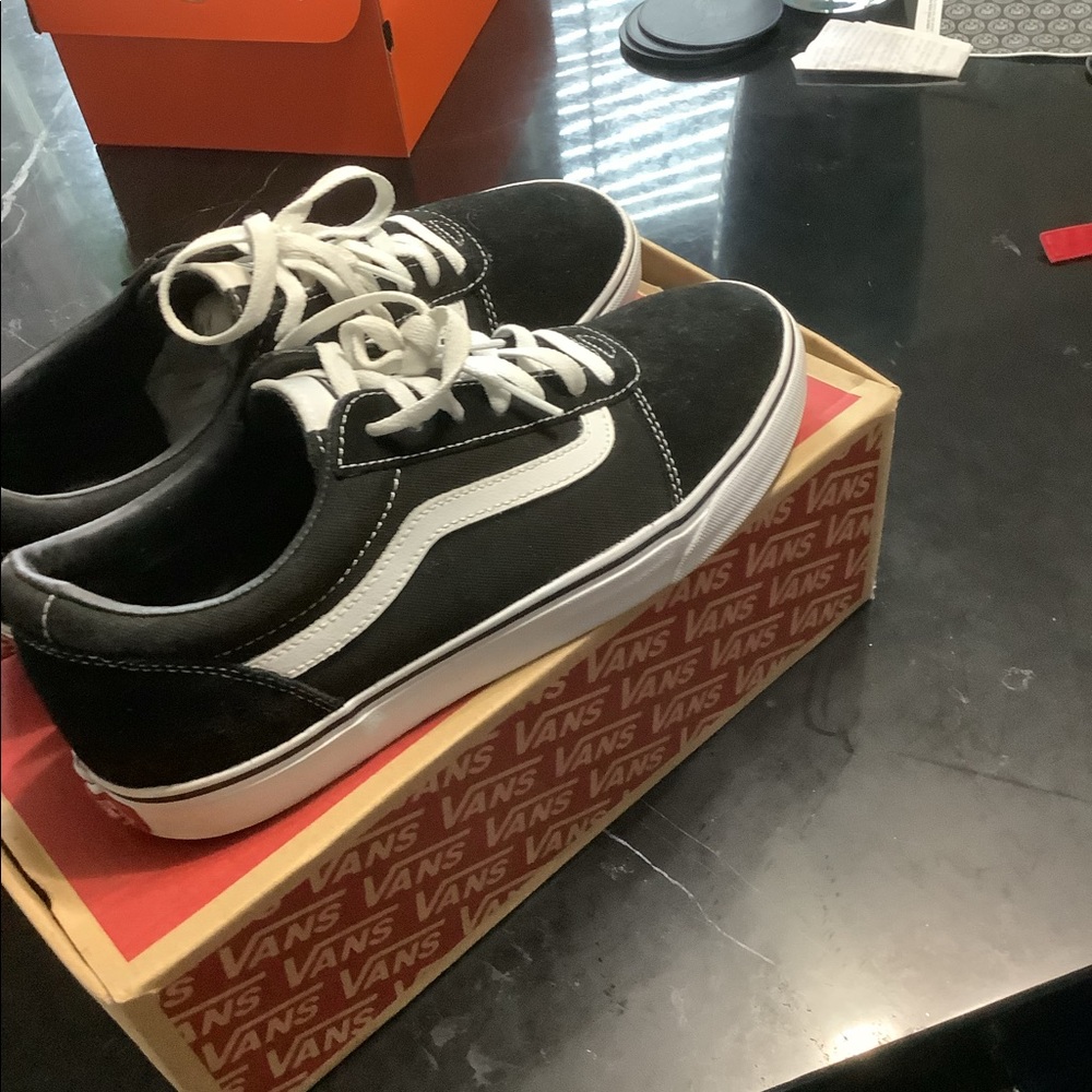 Black sued and canvas Vans